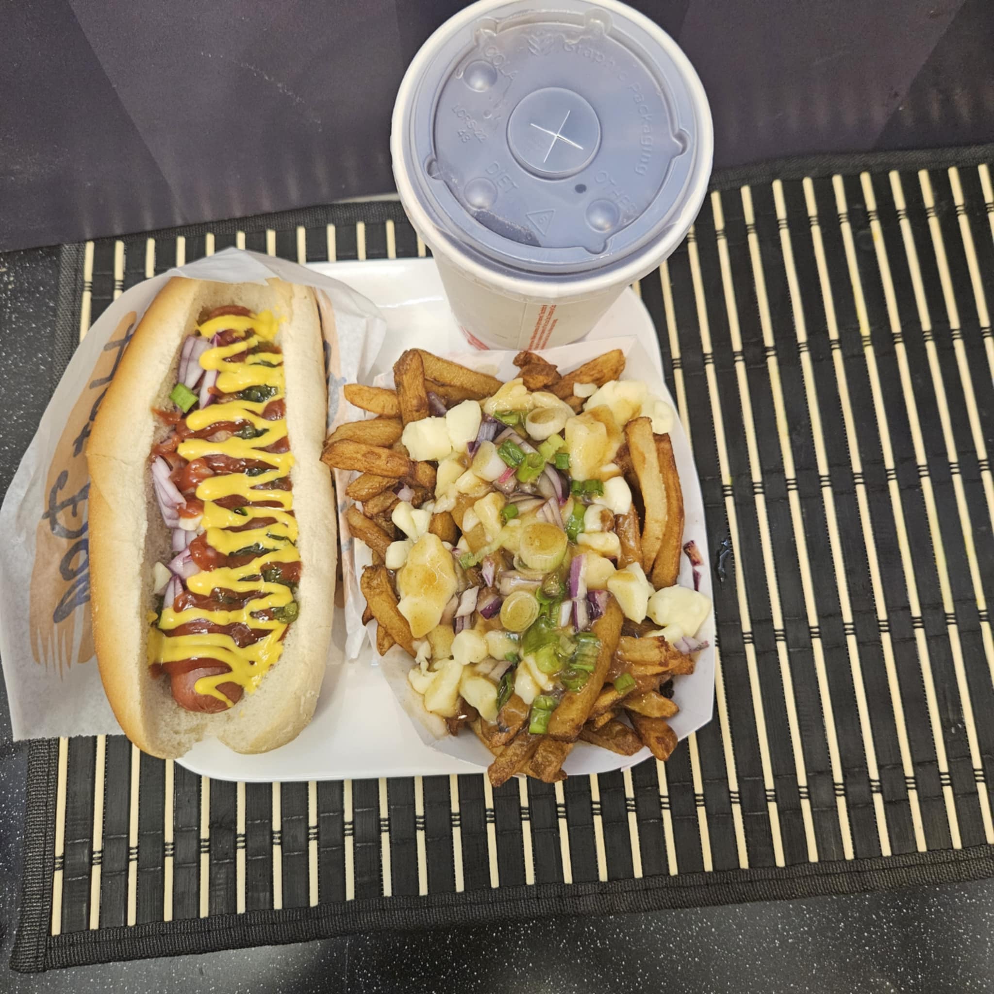 D&B Chicken Poutine with Hot Dog Combo